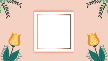 kare kare animasyonda güzel çiçekler, 4k video animasyonu