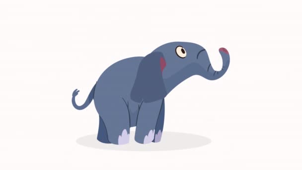 Słodkie Dziecko Słoń Zwierzę Animacja Wideo Animowane — Wideo stockowe