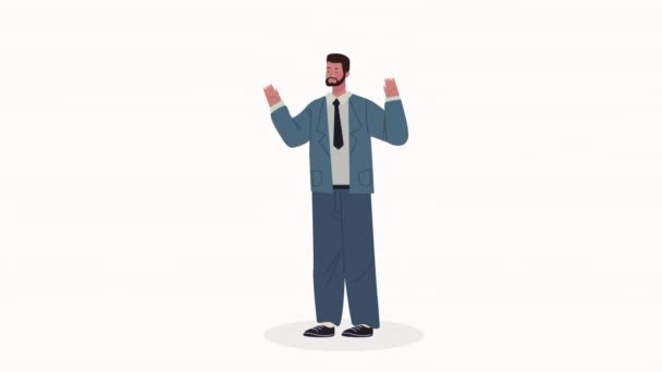 Mužský Učitel Třídě Animace Video Animovaný — Stock video