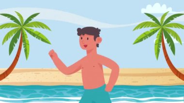 Mayolu turist animasyonu, 4k video animasyonu