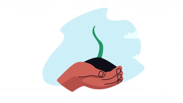 Руки Ліфтинг Рослина Садова Анімація Відео Анімовані — стокове відео