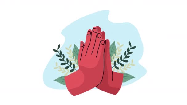 人手祷告手势动画4K动画视频动画 — 图库视频影像