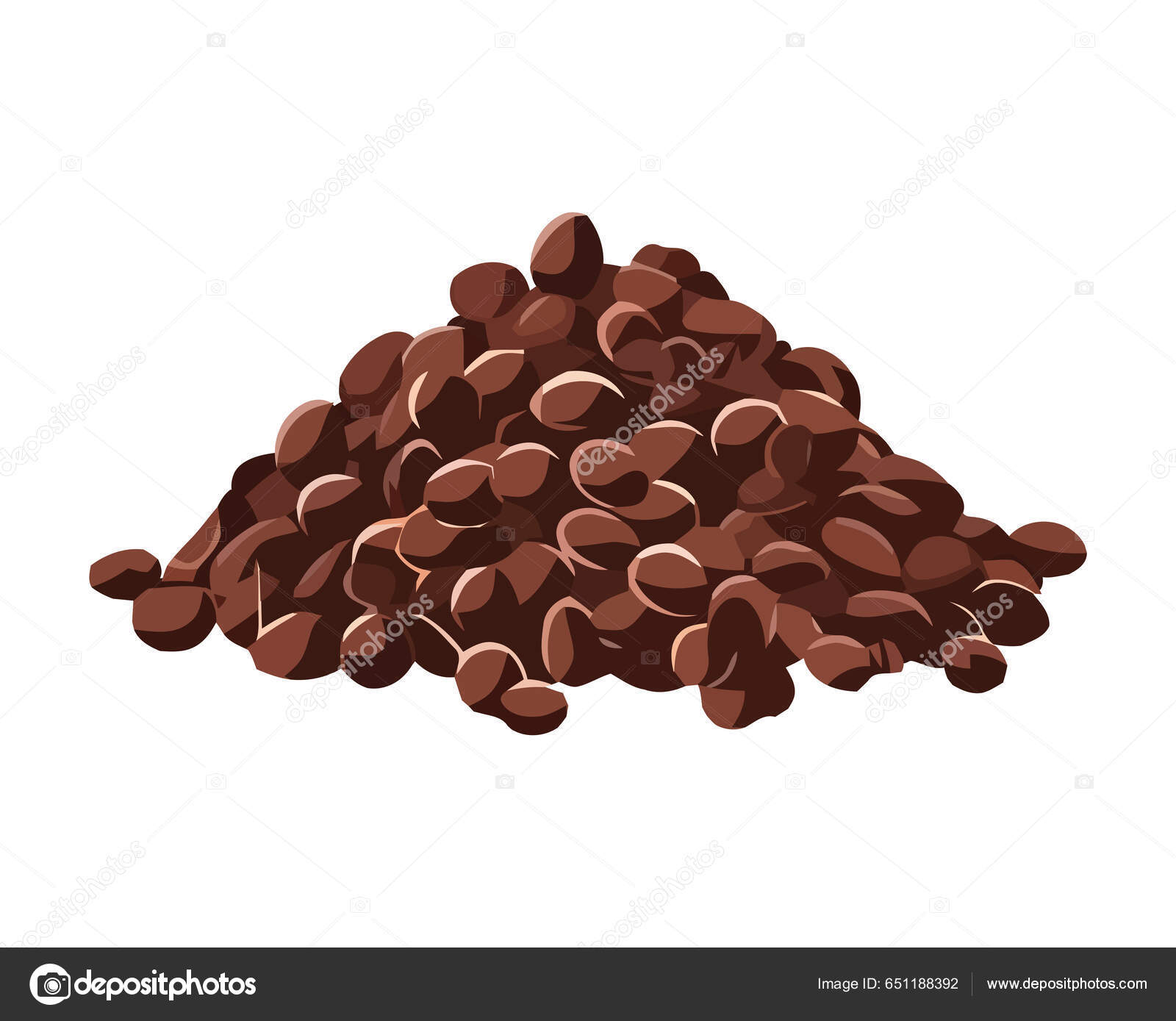Kaffeebohnen Haufen Formt Symbol Isoliert Stock-Vektorbild von ©jemastock  651188392, image size:1600x1389