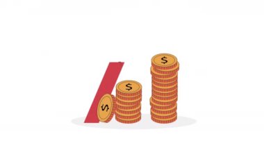 Para dolarları ve ok animasyonu 4k video animasyonu