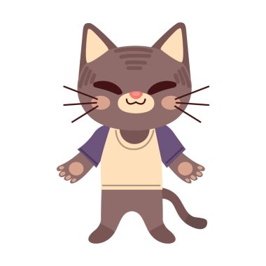 Sevimli kedi hayvan sevecen karakter