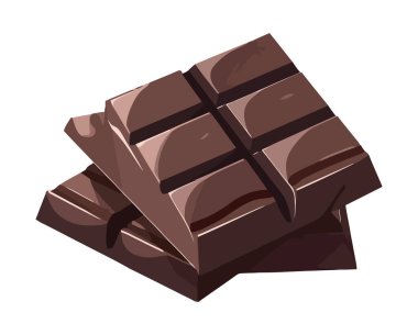 Beyaz arkaplan simgesinde izole edilmiş tatlı çikolata çubuğu
