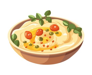 Tabak ikonunda sağlıklı vejetaryen yemeği izole edildi