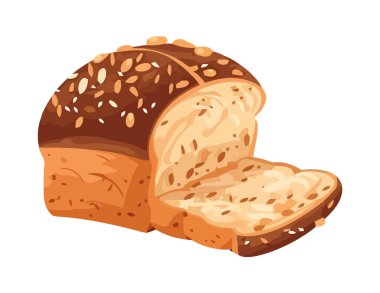Taze ekmek ikonu izole edildi.
