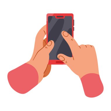 akıllı telefon cihazı simgesi ile eller