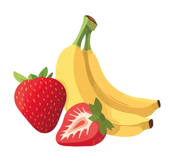 Fresh Organic Fruits Sweet Juicy Icon Isolated — Stock Vector