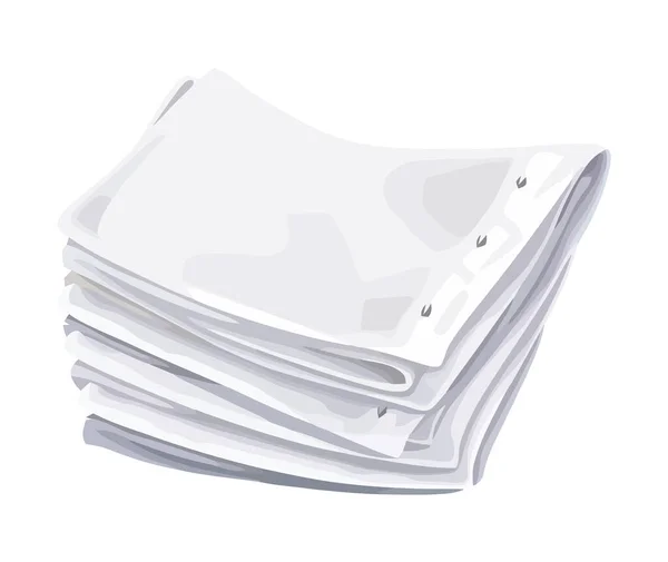 一堆堆白色背景的折叠餐巾 孤立的 — 图库矢量图片