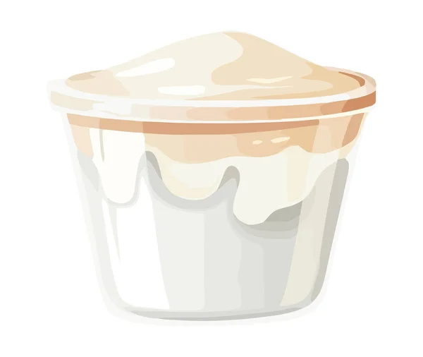 Iogurte Cremoso Fresco Ícone Leiteiro Saudável Isolado — Vetor de Stock