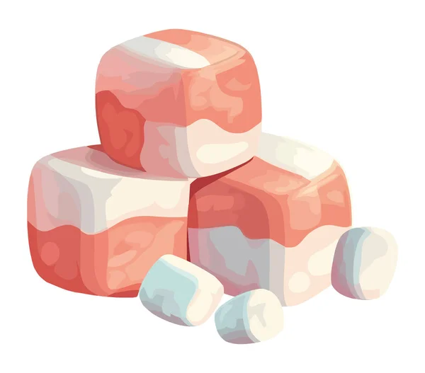 Gourmet Dessert Marshmallows Konfektion Ikon Isolerad — Stock vektor