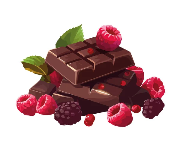 Gurmánská Čokoláda Malinové Bonbóny Ikona Izolované — Stockový vektor