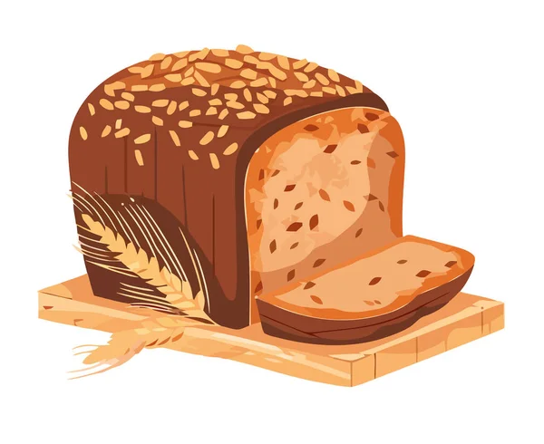Świeżo Upieczona Ikona Przekąski Chleba Izolowana — Wektor stockowy