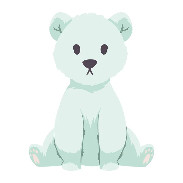 Baby Polar Bear Artic Character — Stock Vector
