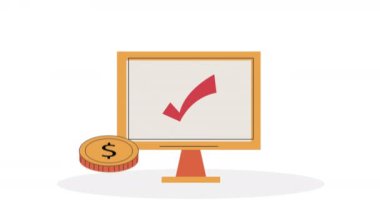 Masaüstü animasyonunda para doları 4k video animasyonu