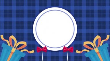 Babalar günü kartı çerçevesi animasyon 4k video animasyonu