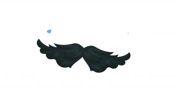 Чоловічі Вуса Аксесуар Обличчя Анімація Відео Анімовані — стокове відео