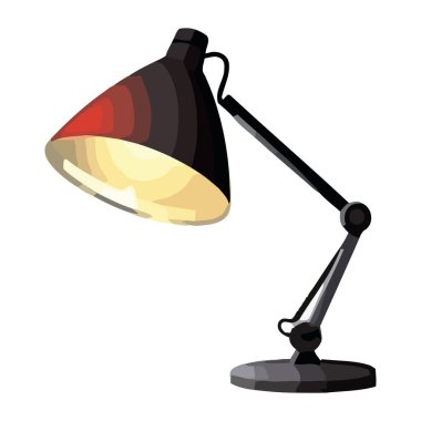 Shiny metal lamp domestic room icon clipart