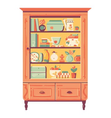 sarı mutfak raf mobilyası simgesi