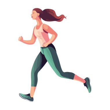 Genç bayan atlet karakter çalışıyor.