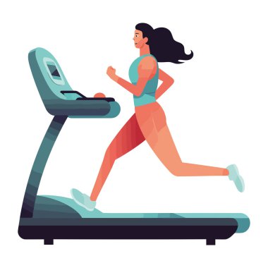 Koşu bandında koşan kadın