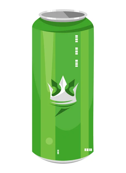Groene Energiedrank Met Kroonicoon — Stockvector