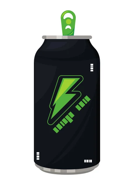 Black Energy Drink Can Ray Icon — Stock Vector