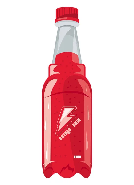Bottiglia Bevanda Energetica Rossa Icona — Vettoriale Stock