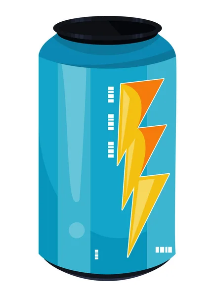 Luz Azul Energia Bebida Ícone Enlatado — Vetor de Stock