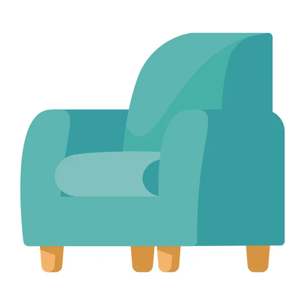 青いソファの家具のアイコン — ストックベクタ