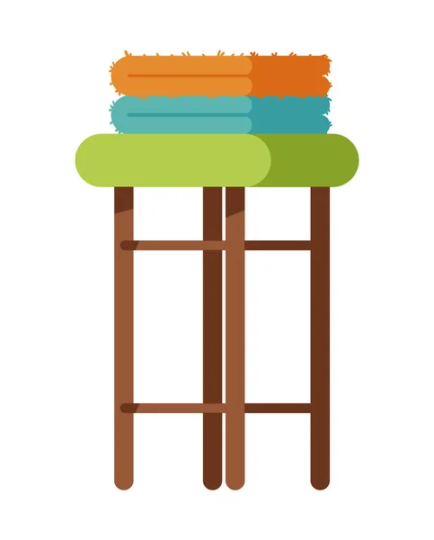 Stuhl Mit Handtüchern Gefaltet Symbol — Stockvektor