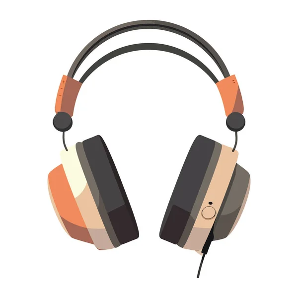 Écouteurs Symbolisent Technologie Moderne Isolé — Image vectorielle