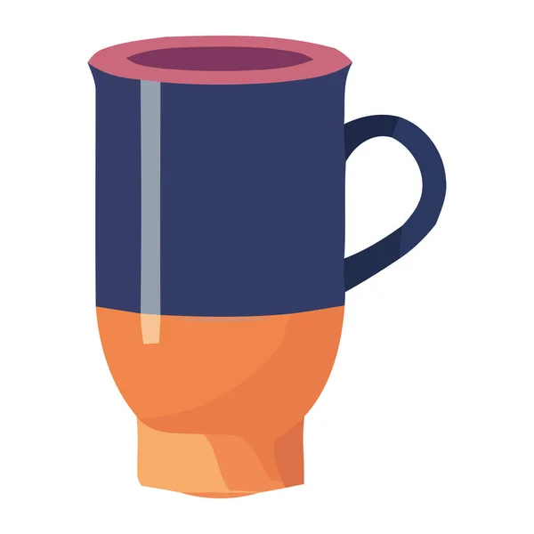 Tasse Bleue Orange Icône Ustensile — Image vectorielle