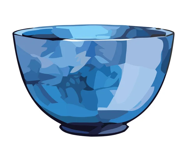 Синий Значок Прозрачной Пластиковой Чаши — стоковый вектор