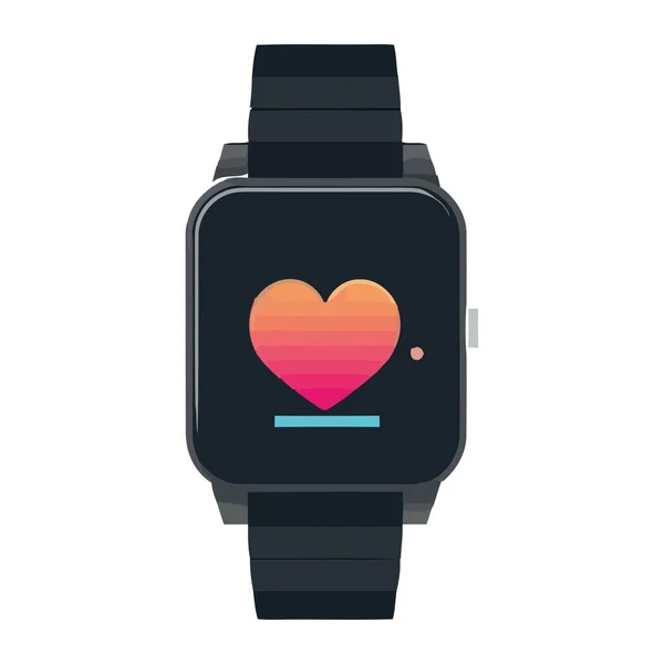 Tecnología Smartwatch Con Icono Corazón — Vector de stock