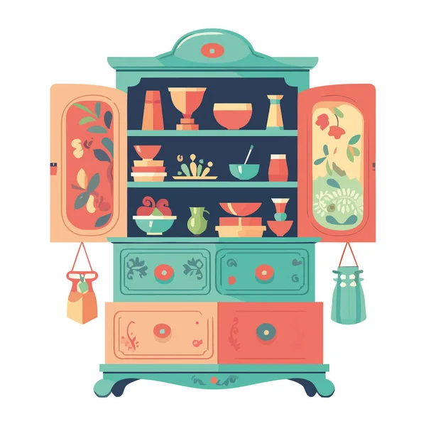 Clásico Icono Muebles Cocina Estante — Archivo Imágenes Vectoriales