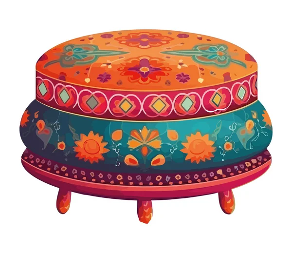 Ikon Furniture Pouf India Merah - Stok Vektor