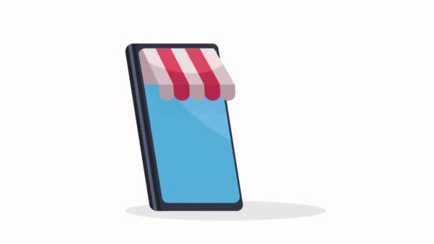 Smartphone Parasol Ecommerce Animation Video Animated — Stock Video