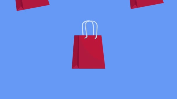Einkaufstaschen Papper Muster Animation Video Animiert — Stockvideo