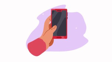 el kaldırma akıllı telefon aygıtı animasyon 4k video animasyonu