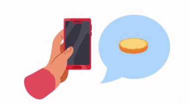 hamburger çevrimiçi teknoloji animasyonu 4k video animasyonu satın alın