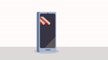 kutu karton animasyonlu akıllı telefon 4k video animasyonu