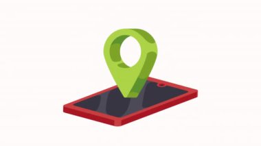 pin konumu animasyonu 4k video animasyonlu akıllı telefon