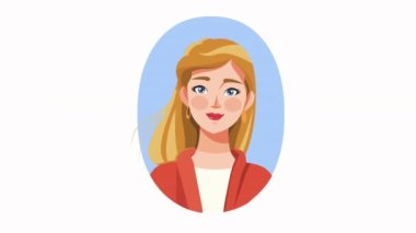 sarışın güzel kadın gülümsüyor animasyon 4k video animasyonu