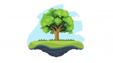 Ağaç bitkisi doğa animasyonu 4k video animasyonu