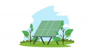 panel güneş enerjisi animasyonu 4k video canlandırması
