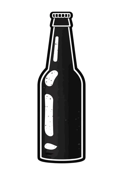 Bier Drinken Fles Silhouet Pictogram — Stockvector
