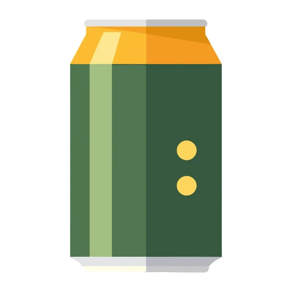 Bebida Lata Verde Ícone Produto Isolado — Vetor de Stock